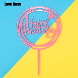 ป้ายปัก HBD สีชมพู