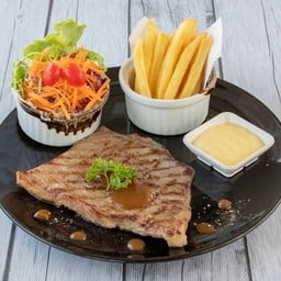 สเต๊กเนื้อ (ริบอาย 130 กรัม)