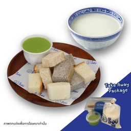 ขนมปังสังขยา+น้ำเต้าหู้ร้อน 1 ถ้วย