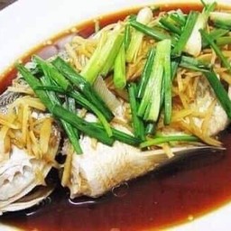 ปลากระพงนึ่งซีอิ้ว.