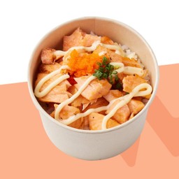 แซลมอนย่างเทอริยากิมาโยท็อปบับ (ข้าวหน้าแซลมอนย่างเทอริยากิมาโย)