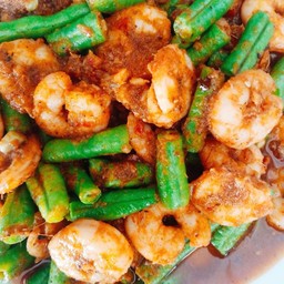 ผัดพริกแกงกุ้ง(กับข้าว)