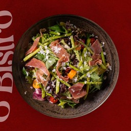 Grilled Asparagus and Cured Ham Salad Bearnaise Dressing