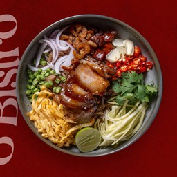 Shrimp Paste Fried Rice with Braised Pork Belly