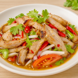 ยำคอหมูย่าง