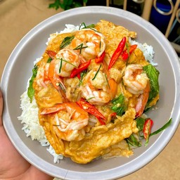 ข้่าวห่อหมกไข่ข้นหน้ากุ้ง