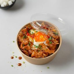 ข้าวหน้าหมูสามชั้นผัดซอสบลูโกกิ