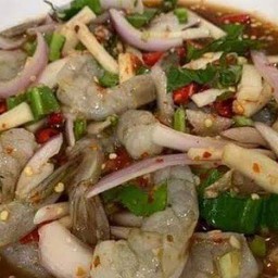 ยำกุ้งสดน้ำปลาร้า