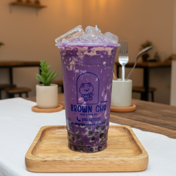 ชานมลาวามันม่วง แก้วกลาง