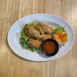 กุ้งแม่น้ำทอดกระเทียม.