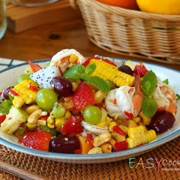 ยำผลไม้กุ้งสด