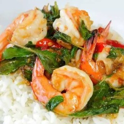 ข้าวกะเพรากุ้ง