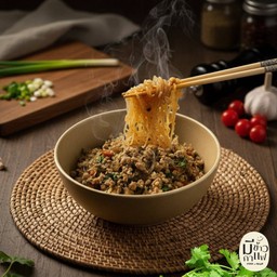 วุ้นเส้นคั่วกะเพราหมูสับ (วุ้นเส้น)