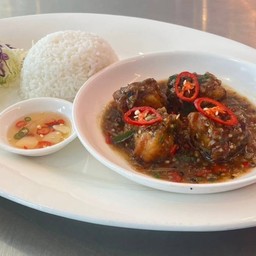 ข้าวปลากะพงผัดสมุนไพร