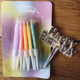 เทียน + ป้าย