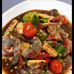 ตําหน่อไม้กุ้งสด