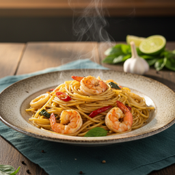 สปาเก็ตตี้ ผัดขี้เมากุ้ง