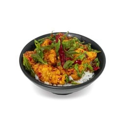 ข้าวกะเพราไก่กรอบพริกแห้ง