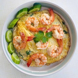 ข้าวไข่เจียวกุ้ง กุ้ง3ตัว+ไข่2ฟอง