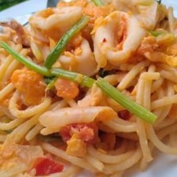 สปาเก็ตตี้ผัดไข่เค็ม