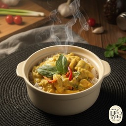 ข้าวเขียวหวานไก่ผัดแห้ง