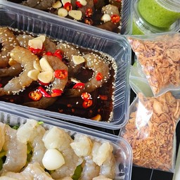 กุ้งดองซีอิ๊ว (ชุดเล็ก กุ้ง6-7ตัว)ตามไซน์+น้ำจิ้มซีฟู้ด