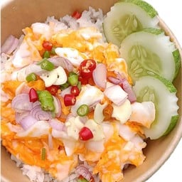 ข้าวไข่ขยี้ราดพริกน้ำปลา