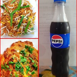 ผัดไทยพิเศษ + หอยทอดพิเศษ + น้ำอัดลม 345. มล