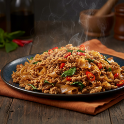 เส้นใหญ่ผัดกระเพรา