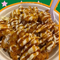 ข้าวไก่ทอดซอสเกาหลี+ซาวครีม