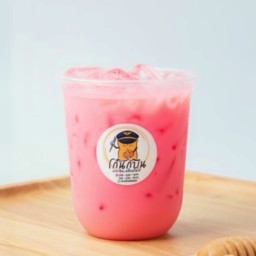 น้ำเต้าหู้ชมพูเย็น (ใส่แก้ว)