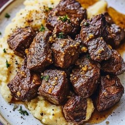 เนื้อหั่นเต๋ารสเด็ดเผ็ดซ่า เสริฟคู่มันบด