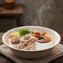 โจ๊กหมูเด้ง ไข่เยี้ยวม้า