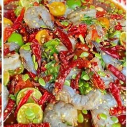 ตำเหลากุ้งสด