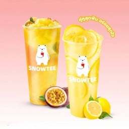 ชาเสาวรส+น้ำเลม่อนสด (ไม่มีเม็ดมะนาว)