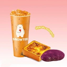 ชาไทย+ขนมปังชีสโทสต์+ขนมปังมันม่วง