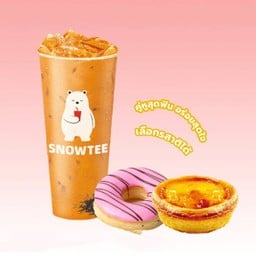 ชาไทย+โดนัทรสสตรอเบอร์รี่ ซีน+ทาร์ตไข่