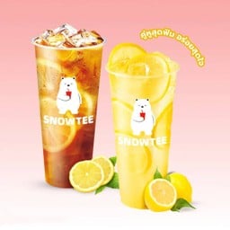 ชาดำมะนาว+น้ำเลม่อนสด (ไม่มีเม็ดมะนาว)