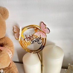 ป้าย Happy Birthday ผีเสื้อ