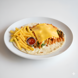 เคบับเนื้อ+เฟรนฟราย+ชีส