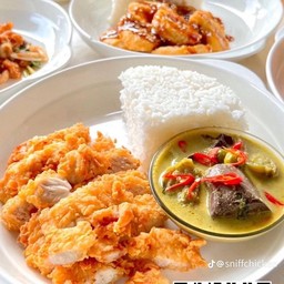 เขียวหวานไก่กรอบ+ข้าว