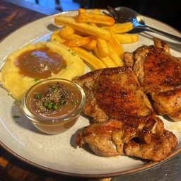 SET 1 สเต็กไก่+ไก่ พริกไทยดำ Duble chicken steak