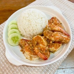 ข้าวกุ้งกระเทียม
