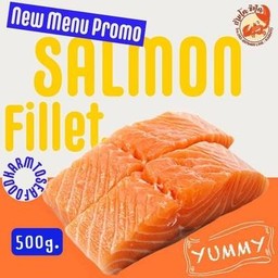 แซลมอน ฟินเลย์ หั่นชิ้นใหญ่ หั่นสเต็ก 500 กรัม