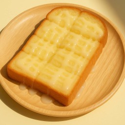 ขนมปังปิ้ง เนย + นมข้น