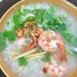 ข้าวต้มกุ้ง Rice Soup with shrimp
