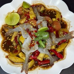 ตำหน่อไม้กุ้งสด