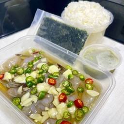 SET กุ้งดองน้ำปลากวน M +ข้าว+สาหร่าย