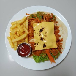 เคบับไก่ป๊อป+เฟรนฟราย+ชีส