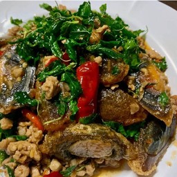 ข้าวกะเพราไข่เยี่ยวม้า